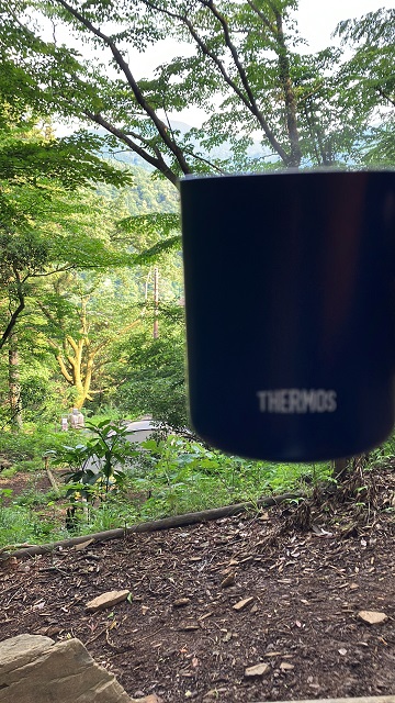 森の中でのコーヒーも美味い