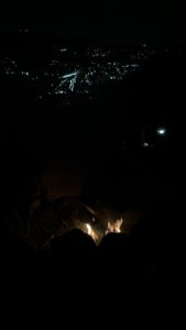 夜景と焚き火のコラボ